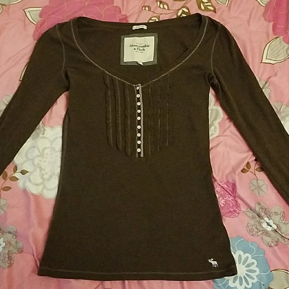 Brown Ruffle Top - Picture 1 of 3